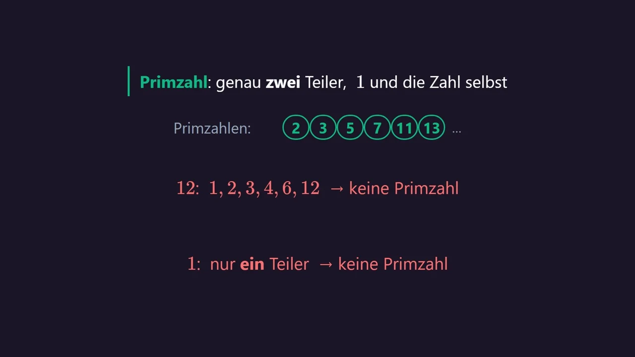 12 hat sechs Teiler: keine Primzahl.