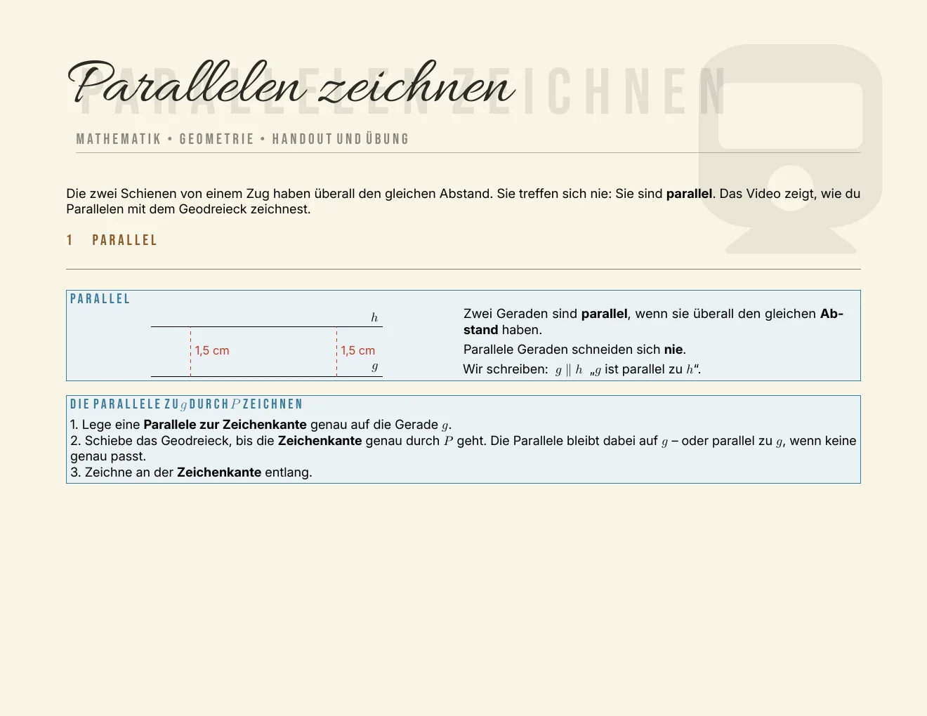 Das Arbeitsblatt – Seite 1