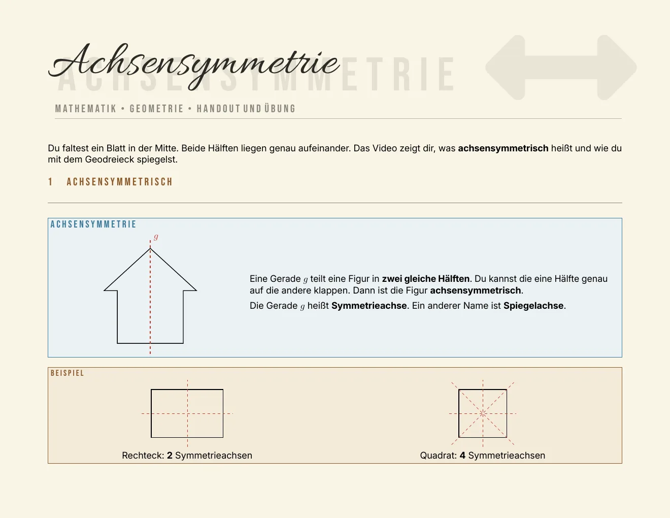 The worksheet – Page 1