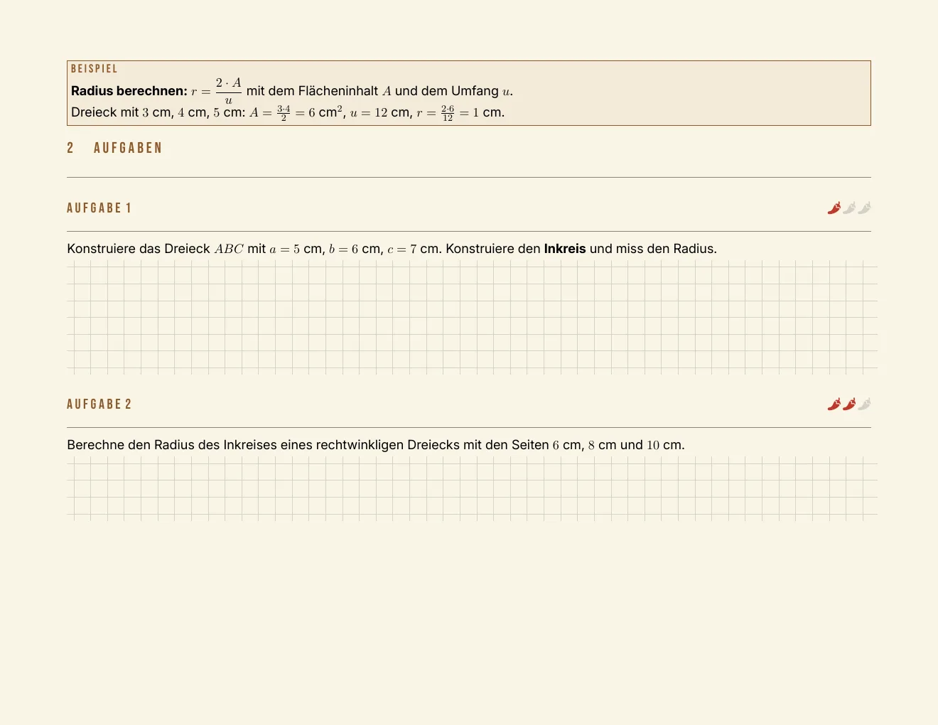 Das Arbeitsblatt – Seite 2