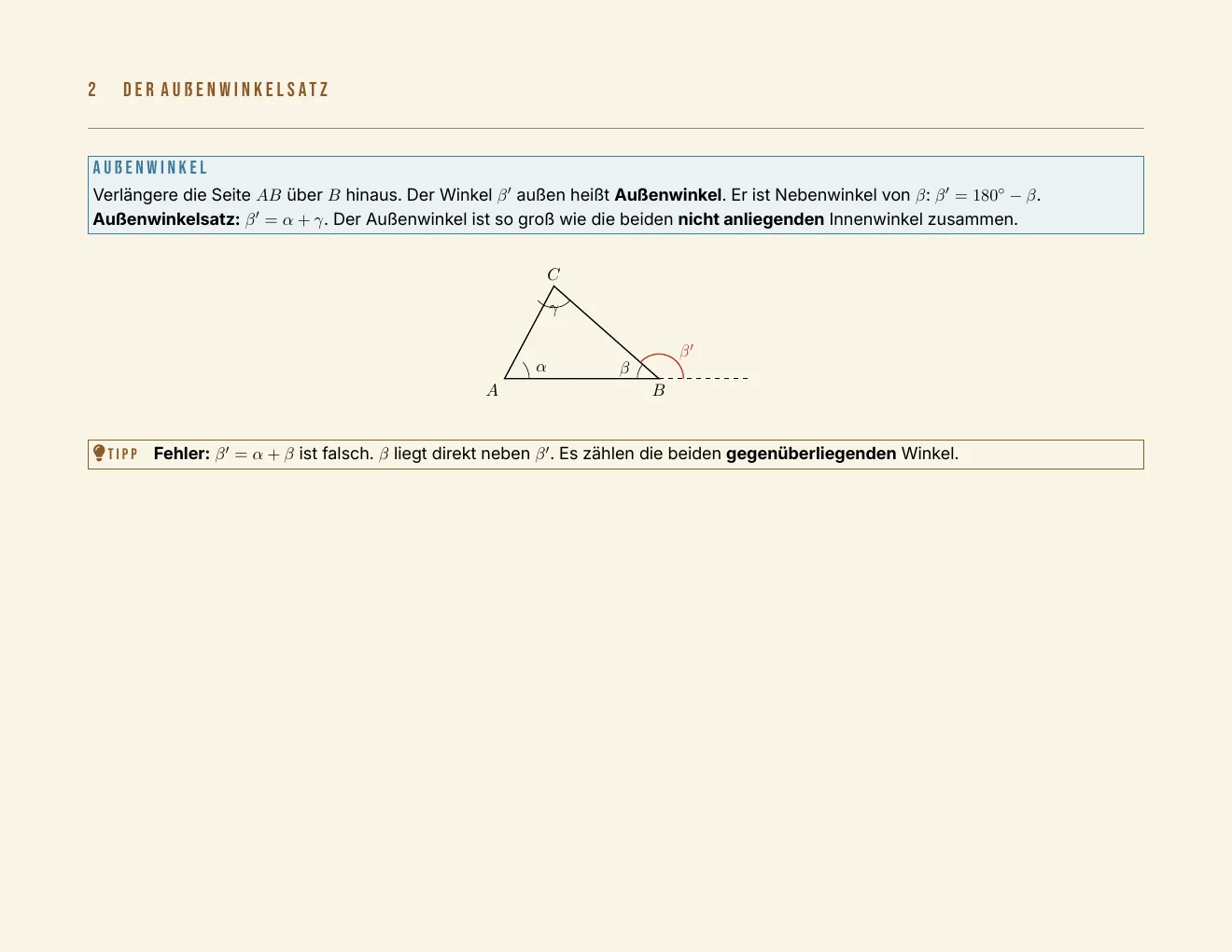 Das Arbeitsblatt – Seite 2