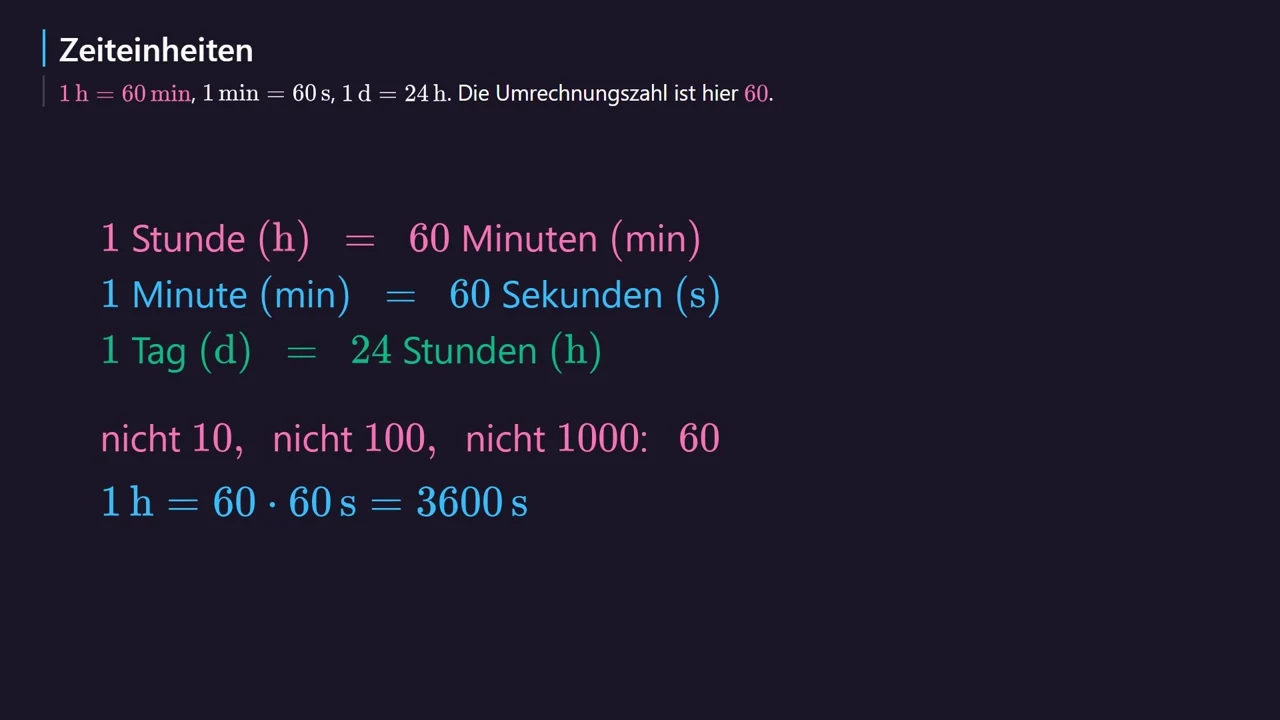Die Umrechnungszahl ist hier 60.
