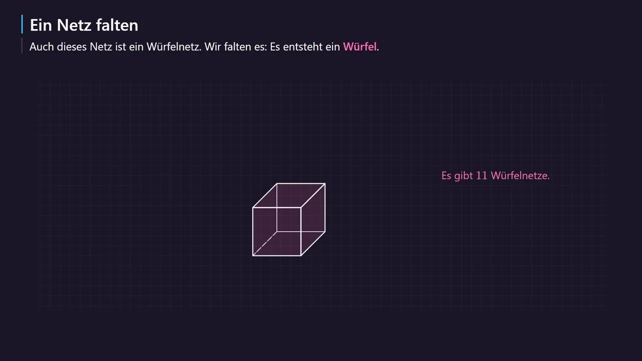 A cube net is folded into a cube.