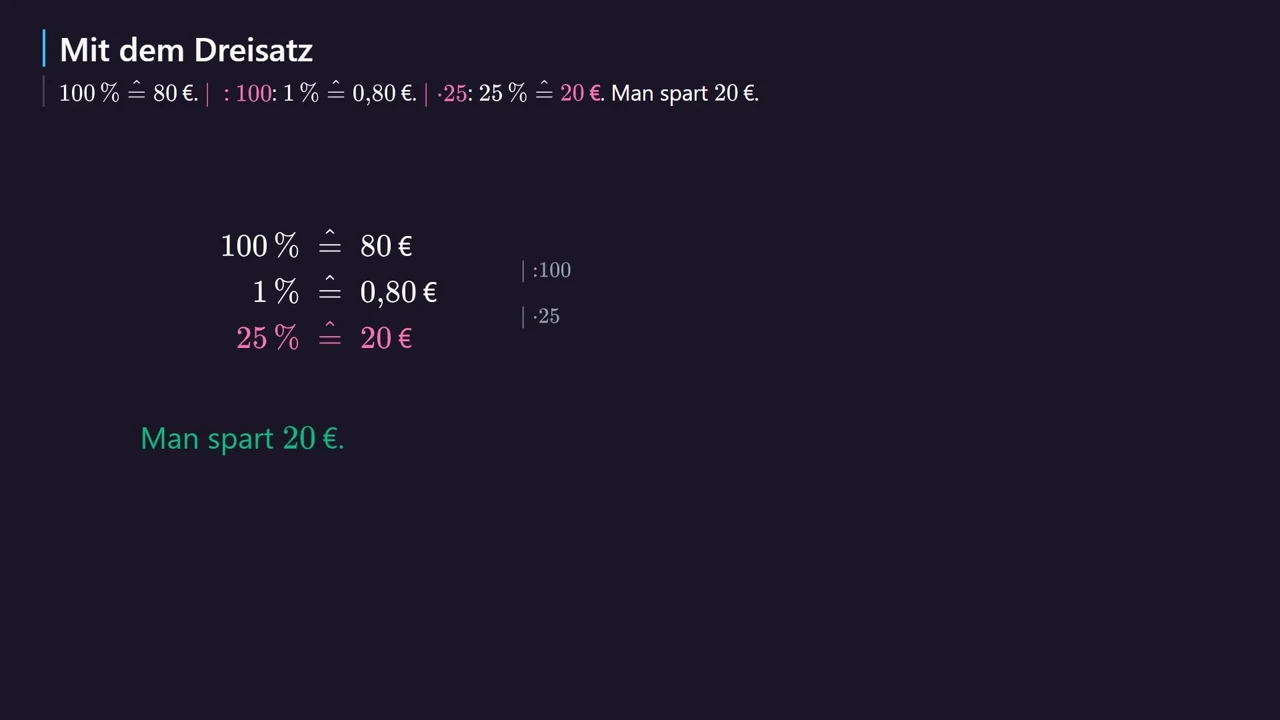 Erst durch 100, dann mal 25.