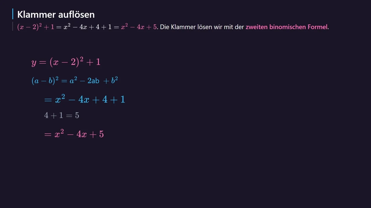 Die Klammer auflösen.