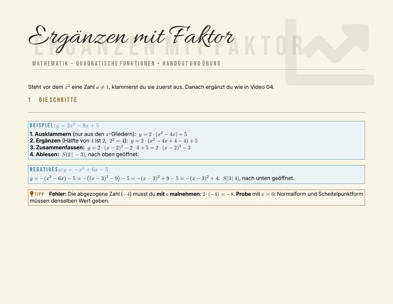 The worksheet – Page 1