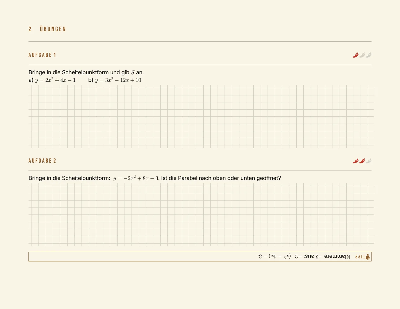 The worksheet – Page 2