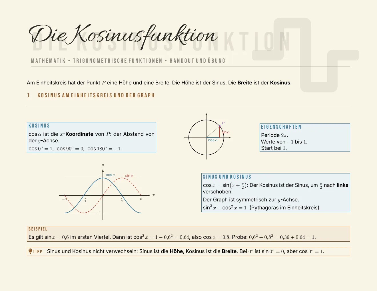 The worksheet – Page 1