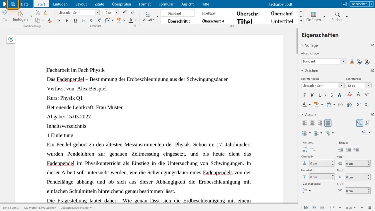 Das Ergebnis: neue Schrift, mehr Zeilenabstand, Blocksatz. Die Lücken zwischen den Wörtern verschwinden erst mit der Silbentrennung (Teil 4).