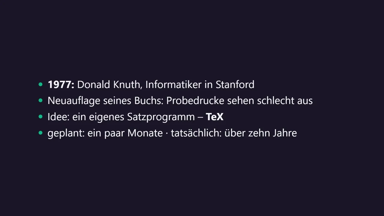 Wie alles begann: Knuths Satzprogramm TeX.