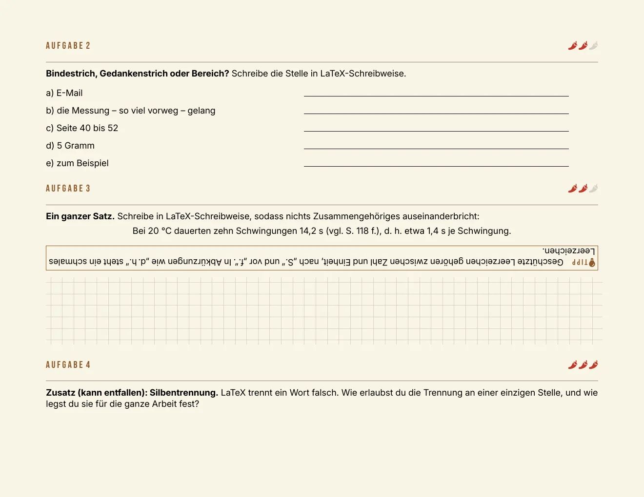 Das Arbeitsblatt – Seite 2