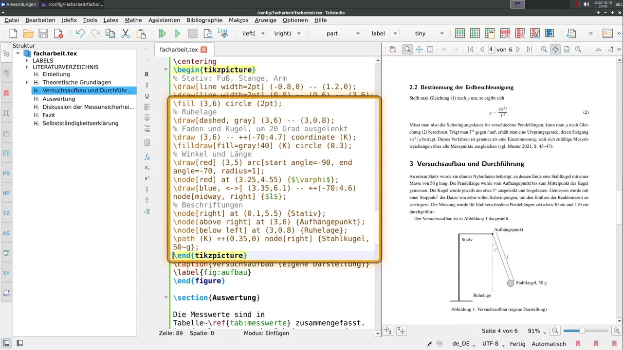 Der fertige Code der Zeichnung im Editor.