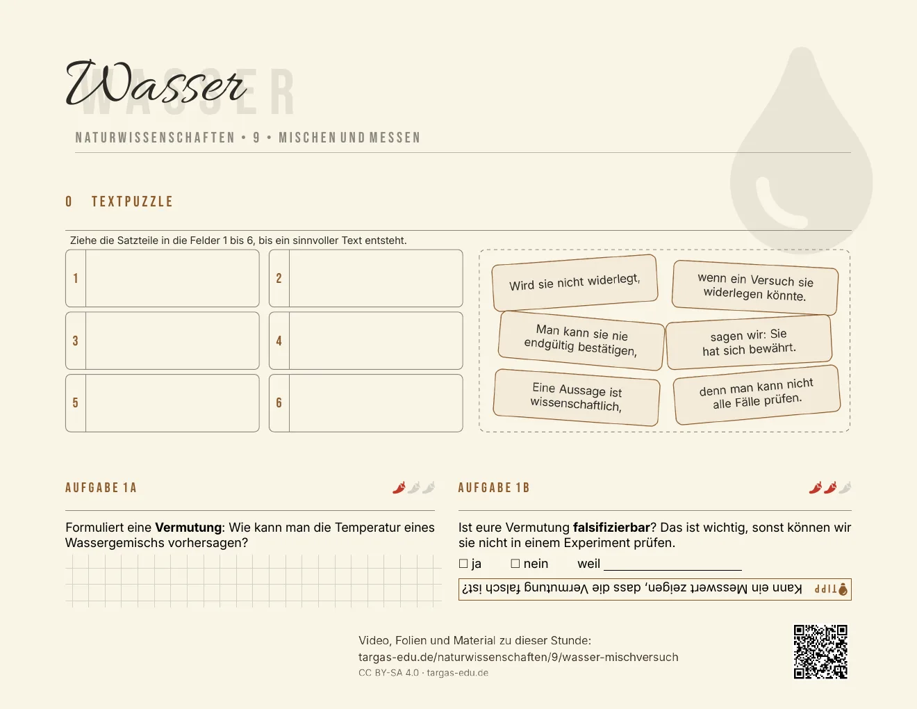 Das Arbeitsblatt – Seite 1